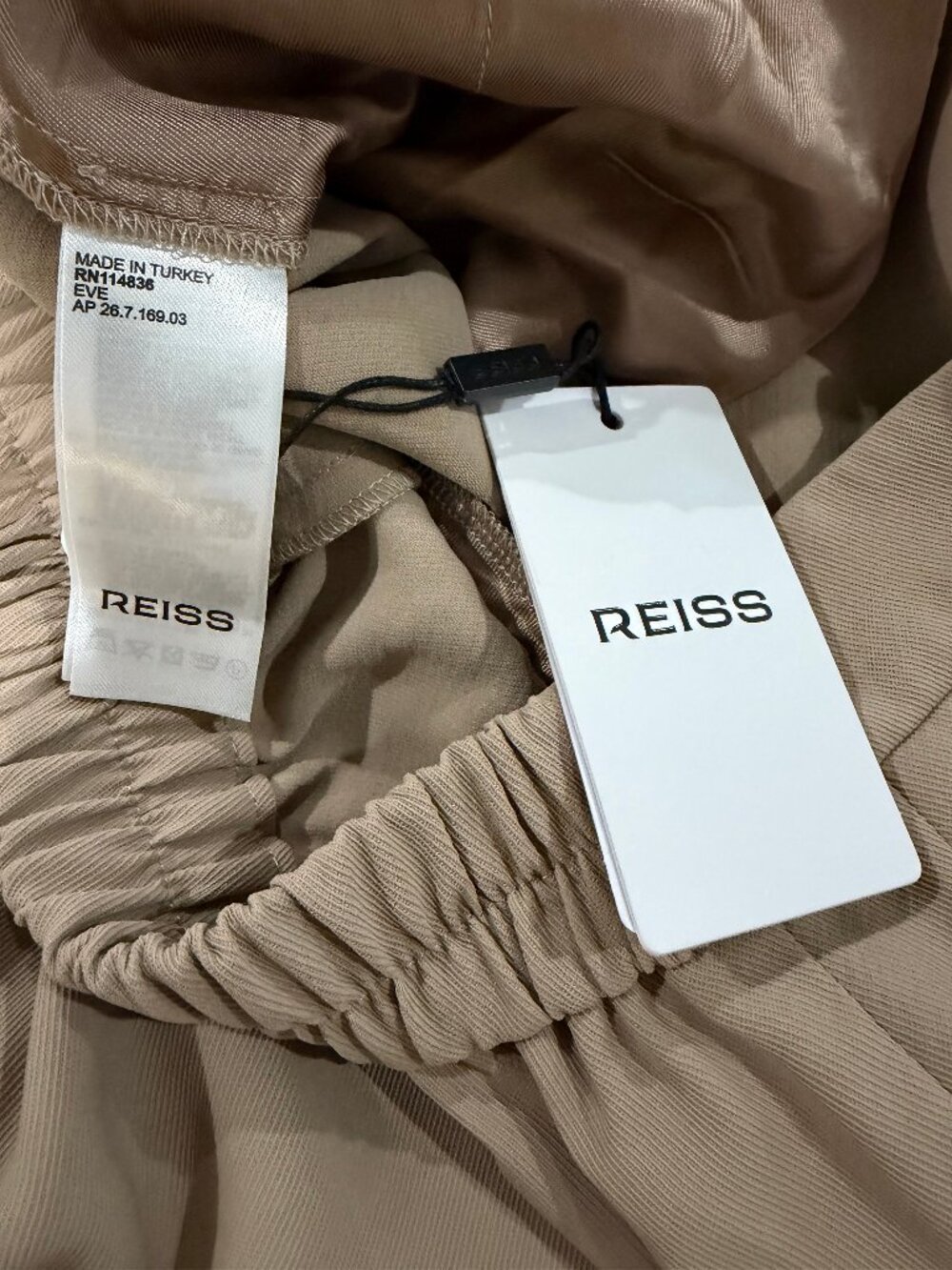 Reiss Pull-On Trousers, Khaki – Size 6 – New With Tags - Picture 5 of 6